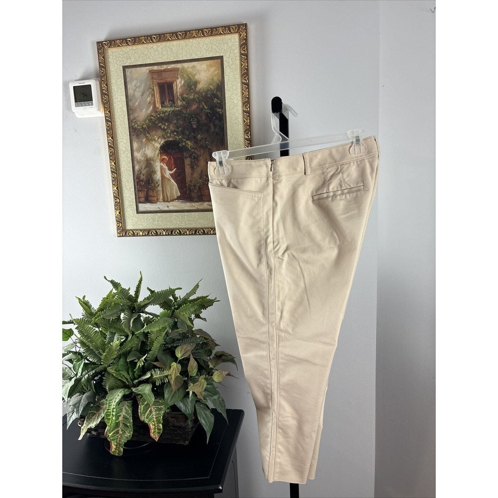 White House Black Market Women’s Tailored Pants Beige Size 14 Slim Ankle Pockets - Picture 4 of 14